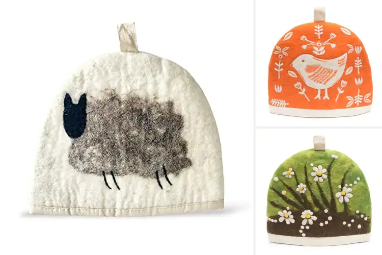 Detailed view of Best Durable Needle Felted Teapot Cozy